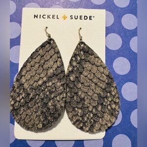 NWT Nickel & Suede Earrings